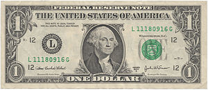 1 dollar américain recto